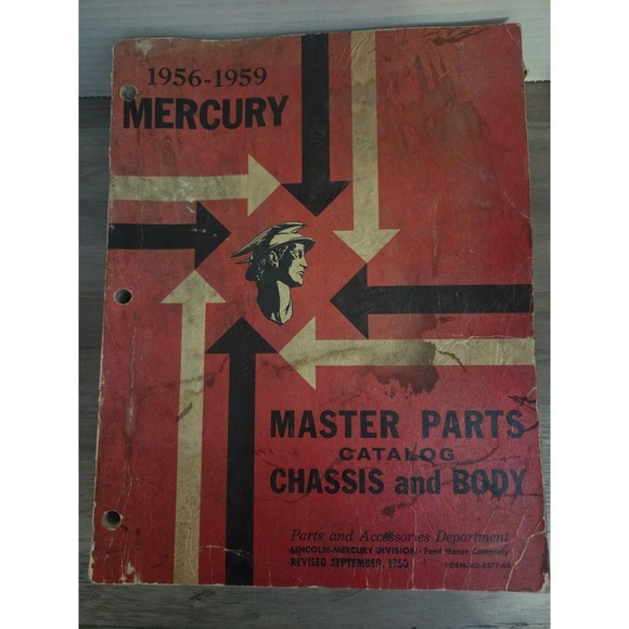 Mercury Other - 1956-1959 Mercury Master Parts Catalog Chassis Body Manual Revised Sept 1960